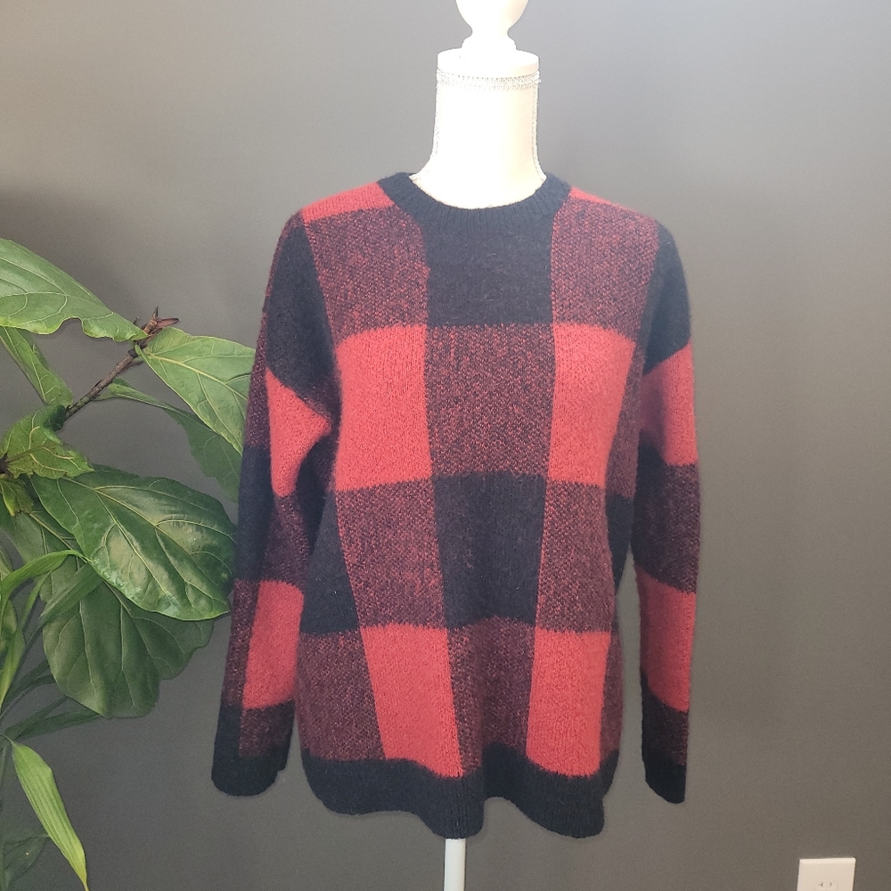 Lucky Brand Buffalo Plaid Pullover Sweater Medium